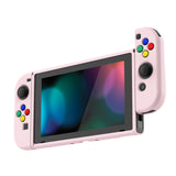 PlayVital Pink Protective Case for NS Switch, Soft TPU Slim Case Cover for NS Switch Joy-Con Console with Colorful ABXY Direction Button Caps - NTU6001G2