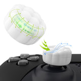 PlayVital Thumbs Cushion Caps Thumb Grips for PS5, for PS4, Thumbstick Grip Cover Joystick Caps for Xbox Series X/S, for Xbox One, Elite Series 2, for Switch Pro Controller - Puff Cloud Texture Design White - PJM3097