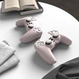 PlayVital Cherry Blossoms Pink Pure Series Anti-Slip Silicone Cover Skin for PS 5 Controller, Soft Rubber Case for PS5 Controller with White Thumb Grip Caps - KOPF019