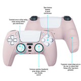 PlayVital Cherry Blossoms Pink Pure Series Anti-Slip Silicone Cover Skin for PS 5 Controller, Soft Rubber Case for PS5 Controller with White Thumb Grip Caps - KOPF019