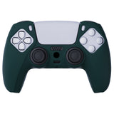 PlayVital Racing Green Pure Series Anti-Slip Silicone Cover Skin for Playstation 5 Controller, Soft Rubber Case for PS5 Controller with Black Thumb Grip Caps - KOPF004