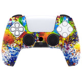PlayVital Pure Series Colorful Splash Dockable Model Anti-Slip Silicone Cover Skin with 6 Thumb Grip Caps for ps5 Controller Fits with Charging Station - EKPFS002
