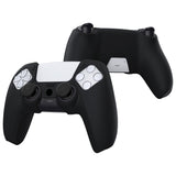 PlayVital Pure Series Dockable Model Anti-Slip Silicone Cover Skin for ps5 Controller, Soft Rubber Grip Case for ps5 Wireless Controller Fits with Charging Station with 6 Thumb Grip Caps - Black - EKPFP001