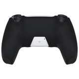 PlayVital Pure Series Dockable Model Anti-Slip Silicone Cover Skin for ps5 Controller, Soft Rubber Grip Case for ps5 Wireless Controller Fits with Charging Station with 6 Thumb Grip Caps - Black - EKPFP001