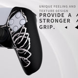 PlayVital Pure Series Carving Skull Dockable Model Anti-Slip Silicone Cover Skin with 6 Thumb Grip Caps for ps5 Controller Fits with Charging Station - EKPFL006