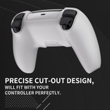 PlayVital Pure Series Dockable Model Anti-Slip Silicone Cover Skin for ps5 Controller, Soft Rubber Grip Case for ps5 Wireless Controller Fits with Charging Station with 6 Thumb Grip Caps - Glow in Dark - Green - EKPFP004