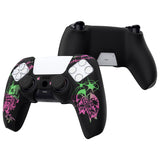 PlayVital Pure Series Sin Source Pink & Green Dockable Model Anti-Slip Silicone Cover Skin with 6 Thumb Grip Caps for ps5 Controller Fits with Charging Station - EKPFL003