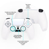 PlayVital Pure Series Dockable Model Anti-Slip Silicone Cover Skin for ps5 Controller, Soft Rubber Grip Case for ps5 Wireless Controller Fits with Charging Station with 6 Thumb Grip Caps - White - EKPFP002