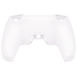 PlayVital Pure Series Dockable Model Anti-Slip Silicone Cover Skin for ps5 Controller, Soft Rubber Grip Case for ps5 Wireless Controller Fits with Charging Station with 6 Thumb Grip Caps - White - EKPFP002