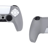 PlayVital Pure Series Ergonomic Anti-Slip Silicone Cover Skin for PS5 Controller, Soft Rubber Grip Case for PS5 Wireless Controller Fits with Charging Station with 6 Thumb Grip Caps - Gray - EKPFP009
