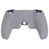 PlayVital Pure Series Ergonomic Anti-Slip Silicone Cover Skin for PS5 Controller, Soft Rubber Grip Case for PS5 Wireless Controller Fits with Charging Station with 6 Thumb Grip Caps - Gray - EKPFP009