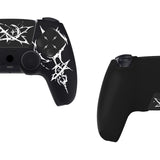 PlayVital Design for PS5 Controller Skin Cover Fit with Charging Station - Anti-Slip Silicone Controller Grip Case for PS5 with 6 Thumb Grip & Sticker, Pure Series Dockable Model - Carving Energy Rift - EKPFL010