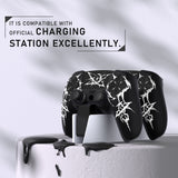 PlayVital Design for PS5 Controller Skin Cover Fit with Charging Station - Anti-Slip Silicone Controller Grip Case for PS5 with 6 Thumb Grip & Sticker, Pure Series Dockable Model - Carving Energy Rift - EKPFL010