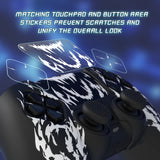 PlayVital Design for PS5 Controller Skin Cover Fit with Charging Station - Anti-Slip Silicone Controller Grip Case for PS5 with 6 Thumb Grip & Sticker, Pure Series Dockable Model - Carving Fire Skull - EKPFL009