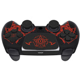 PlayVital Design for PS5 Controller Skin Cover Fit with Charging Station - Anti-Slip Silicone Controller Grip Case for PS5 with 6 Thumb Grip & Sticker, Pure Series Dockable Model - Wings Sigil Red - EKPFL008