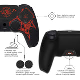 PlayVital Design for PS5 Controller Skin Cover Fit with Charging Station - Anti-Slip Silicone Controller Grip Case for PS5 with 6 Thumb Grip & Sticker, Pure Series Dockable Model - Wings Sigil Red - EKPFL008