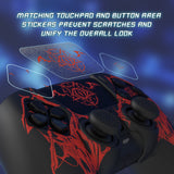 PlayVital Design for PS5 Controller Skin Cover Fit with Charging Station - Anti-Slip Silicone Controller Grip Case for PS5 with 6 Thumb Grip & Sticker, Pure Series Dockable Model - Wings Sigil Red - EKPFL008