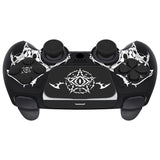 PlayVital Design for PS5 Controller Skin Cover Fit with Charging Station - Anti-Slip Silicone Controller Grip Case for PS5 with 6 Thumb Grip & Sticker, Pure Series Dockable Model - Wings Sigil White - EKPFL007