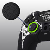 PlayVital Design for PS5 Controller Skin Cover Fit with Charging Station - Anti-Slip Silicone Controller Grip Case for PS5 with 6 Thumb Grip & Sticker, Pure Series Dockable Model - Wings Sigil White - EKPFL007