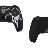 PlayVital Design for PS5 Controller Skin Cover Fit with Charging Station - Anti-Slip Silicone Controller Grip Case for PS5 with 6 Thumb Grip & Sticker, Pure Series Dockable Model - Wings Sigil White - EKPFL007