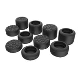 PlayVital QUANTUM Pro Ergonomic Thumbstick Grips for Nintendo Switch 2, Joystick Caps Thumb Grip for Joycon 2 - with 3 Height Convex and Concave - Diamond Grain & Crack Bomb Design - Black - WWYNTM031