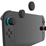 PlayVital QUANTUM Pro Ergonomic Thumbstick Grips for Nintendo Switch 2, Joystick Caps Thumb Grip for Joycon 2 - with 3 Height Convex and Concave - Diamond Grain & Crack Bomb Design - Black - WWYNTM031