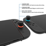 PlayVital QUANTUM Pro Ergonomic Thumbstick Grips for Nintendo Switch 2, Joystick Caps Thumb Grip for Joycon 2 - with 3 Height Convex and Concave - Diamond Grain & Crack Bomb Design - Black - WWYNTM031
