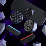 PlayVital QUANTUM Pro Ergonomic Thumbstick Grips for Nintendo Switch 2, Joystick Caps Thumb Grip for Joycon 2 - with 3 Height Convex and Concave - Diamond Grain & Crack Bomb Design - Black - WWYNTM031