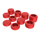 PlayVital QUANTUM Pro Ergonomic Thumbstick Grips for Nintendo Switch 2, Joystick Caps Thumb Grip for Joycon 2 - with 3 Height Convex and Concave - Diamond Grain & Crack Bomb Design - Passion Red - WWYNTM033