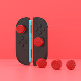 PlayVital QUANTUM Pro Ergonomic Thumbstick Grips for Nintendo Switch 2, Joystick Caps Thumb Grip for Joycon 2 - with 3 Height Convex and Concave - Diamond Grain & Crack Bomb Design - Passion Red - WWYNTM033