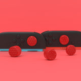 PlayVital QUANTUM Pro Ergonomic Thumbstick Grips for Nintendo Switch 2, Joystick Caps Thumb Grip for Joycon 2 - with 3 Height Convex and Concave - Diamond Grain & Crack Bomb Design - Passion Red - WWYNTM033