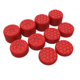 PlayVital QUANTUM Pro Ergonomic Thumbstick Grips for Nintendo Switch 2, Joystick Caps Thumb Grip for Joycon 2 - with 3 Height Convex and Concave - Diamond Grain & Crack Bomb Design - Passion Red - WWYNTM033