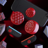 PlayVital QUANTUM Pro Ergonomic Thumbstick Grips for Nintendo Switch 2, Joystick Caps Thumb Grip for Joycon 2 - with 3 Height Convex and Concave - Diamond Grain & Crack Bomb Design - Passion Red - WWYNTM033