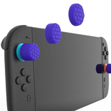 PlayVital QUANTUM Pro Ergonomic Thumbstick Grips for Nintendo Switch 2, Joystick Caps Thumb Grip for Joycon 2 - with 3 Height Convex and Concave - Diamond Grain & Crack Bomb Design - Purple - WWYNTM032