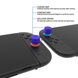 PlayVital QUANTUM Pro Ergonomic Thumbstick Grips for Nintendo Switch 2, Joystick Caps Thumb Grip for Joycon 2 - with 3 Height Convex and Concave - Diamond Grain & Crack Bomb Design - Purple - WWYNTM032