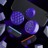 PlayVital QUANTUM Pro Ergonomic Thumbstick Grips for Nintendo Switch 2, Joystick Caps Thumb Grip for Joycon 2 - with 3 Height Convex and Concave - Diamond Grain & Crack Bomb Design - Purple - WWYNTM032