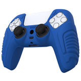 PlayVital Blue Raging Warrior Edition Controller Protective Case Cover for PS5, Anti-slip Rubber Protector for PS5 Wireless Controller, Soft Silicone Skin for PS5 Controller with Thumbstick Cap - KZPF003