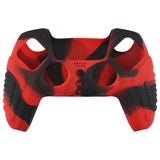 PlayVital Red & Black Raging Warrior Edition Controller Protective Case Cover for PS5, Anti-slip Rubber Protector for PS5 Wireless Controller, Soft Silicone Skin for PS5 Controller with Thumbstick Cap - KZPF004