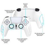 PlayVital White Raging Warrior Edition Controller Protective Case Cover for PS5, Anti-slip Rubber Protector for PS5 Wireless Controller, Soft Silicone Skin for PS5 Controller with Thumbstick Cap - KZPF002