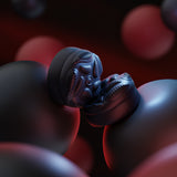 PlayVital Raindrop Texture Thumb Grips for Steam Deck LCD & OLED (4-Pack), Thumb Cushion Caps with Anti-Slip Texture, Height-Boost Joystick Cover for Steam Deck Accessories, for PS Portal Remote Player -  Black - YFSDM056