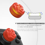 PlayVital Raindrop Texture Thumb Grips for Steam Deck LCD & OLED (4-Pack), Thumb Cushion Caps with Anti-Slip Texture, Height-Boost Joystick Cover for Steam Deck Accessories, for PS Portal Remote Player - Orange - YFSDM057