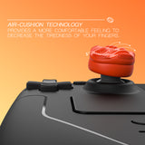 PlayVital Raindrop Texture Thumb Grips for Steam Deck LCD & OLED (4-Pack), Thumb Cushion Caps with Anti-Slip Texture, Height-Boost Joystick Cover for Steam Deck Accessories, for PS Portal Remote Player - Orange - YFSDM057