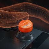 PlayVital Raindrop Texture Thumb Grips for Steam Deck LCD & OLED (4-Pack), Thumb Cushion Caps with Anti-Slip Texture, Height-Boost Joystick Cover for Steam Deck Accessories, for PS Portal Remote Player - Orange - YFSDM057