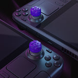 PlayVital Raindrop Texture Thumb Grips for Steam Deck LCD & OLED (4-Pack), Thumb Cushion Caps with Anti-Slip Texture, Height-Boost Joystick Cover for Steam Deck Accessories, for PS Portal Remote Player - Purple - YFSDM058
