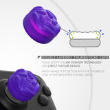 PlayVital Raindrop Texture Thumb Grips for Steam Deck LCD & OLED (4-Pack), Thumb Cushion Caps with Anti-Slip Texture, Height-Boost Joystick Cover for Steam Deck Accessories, for PS Portal Remote Player - Purple - YFSDM058