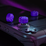 PlayVital Raindrop Texture Thumb Grips for Steam Deck LCD & OLED (4-Pack), Thumb Cushion Caps with Anti-Slip Texture, Height-Boost Joystick Cover for Steam Deck Accessories, for PS Portal Remote Player - Purple - YFSDM058