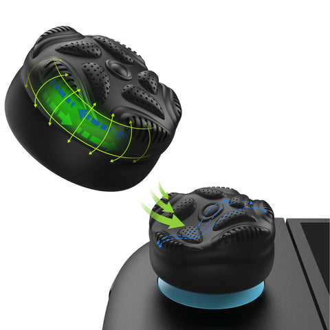 PlayVital for Switch 2 Thumbs Cushion Caps Thumb Grips (4-Pack), Silicone Joystick Grip Cover for Nintendo Switch 2 Joycon, Anti-Slip Raindrop Texture Design - Black - WWYNTM057