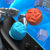 PlayVital for Switch 2 Thumbs Cushion Caps Thumb Grips (4-Pack), Silicone Joystick Grip Cover for Nintendo Switch 2 Joycon, Anti-Slip Raindrop Texture Design - Blue & Orange - WWYNTM055