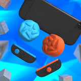 PlayVital for Switch 2 Thumbs Cushion Caps Thumb Grips (4-Pack), Silicone Joystick Grip Cover for Nintendo Switch 2 Joycon, Anti-Slip Raindrop Texture Design - Blue & Orange - WWYNTM055