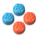 PlayVital for Switch 2 Thumbs Cushion Caps Thumb Grips (4-Pack), Silicone Joystick Grip Cover for Nintendo Switch 2 Joycon, Anti-Slip Raindrop Texture Design - Blue & Orange - WWYNTM055